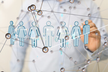 conceptual image with social connection