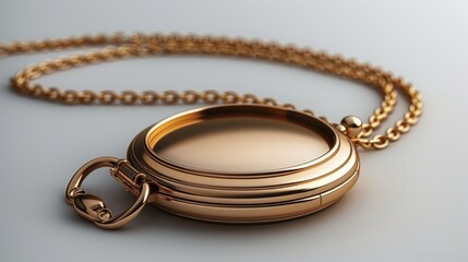 Beautiful, gold locket with a gold chain, with beautiful incraving, magical, cartoon, no picture, no background, white background, far away view, cartoon, full view of locket and chain 