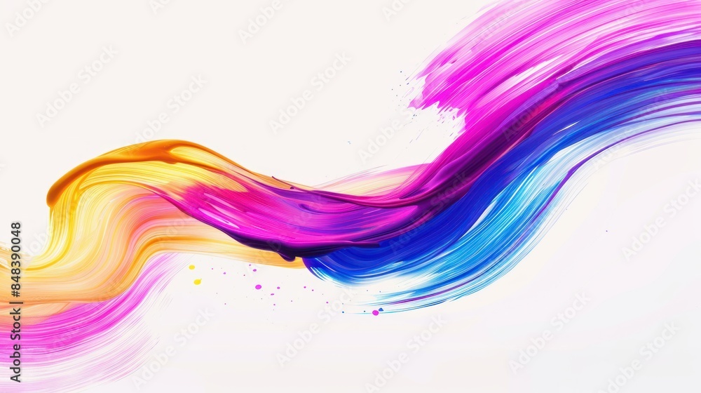 Wall mural Abstract modern colorful flow background. Wavy fluid shape , Art design