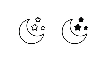 Moon icon design with white background stock illustration