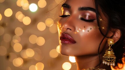 Indian makeup artist transforming clients for a special event or photoshoot