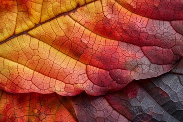 Fototapeta premium Autumn leaf close up macro