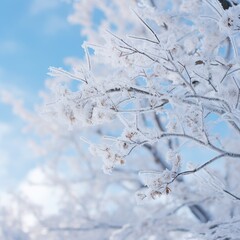 Obraz premium frost on branches