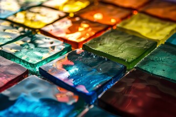 Multicolored glass mosaic