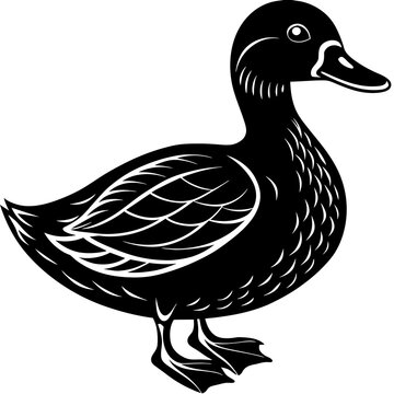 recommend clip art: duck isolated on white background silhouette vector illustration