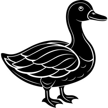 recommend clip art: duck isolated on white background silhouette vector illustration