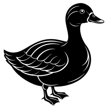 recommend clip art: duck isolated on white background silhouette vector illustration