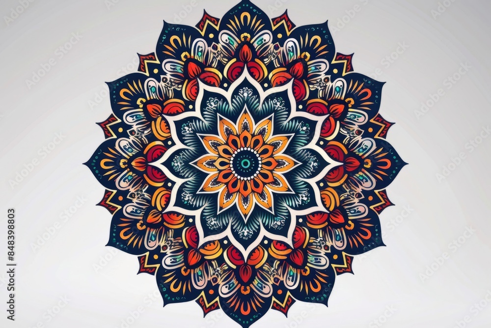 Poster mandala pattern in drawing style