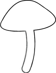 Mushroom drawing in autumn in the forest decoration.