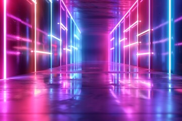 blue and pink neon rays of light background