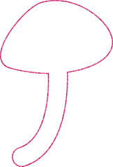 Mushroom drawing pink in autumn in the forest decoration.