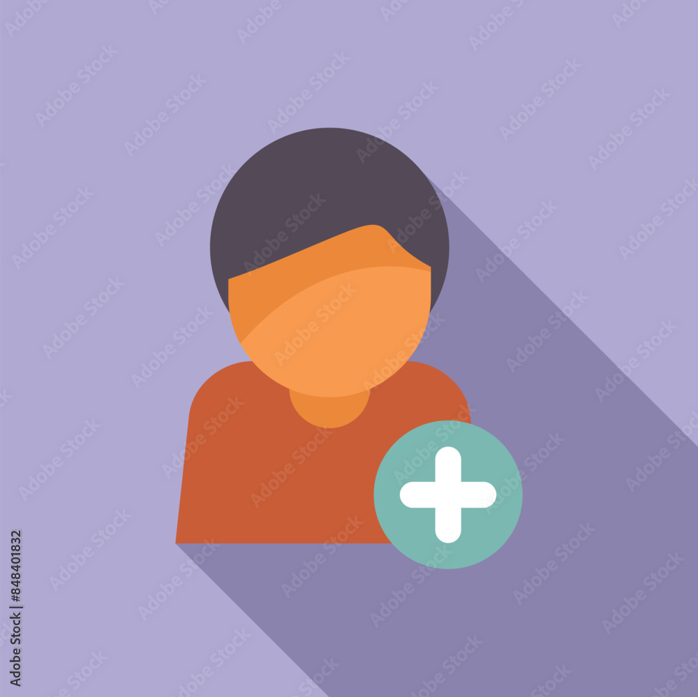 Poster icon of a person adding a new contact with a plus sign, perfect for apps or websites