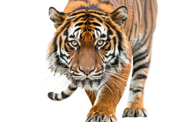 Fototapeta premium Close up of Tiger s Intense Gaze, Sharp Details, Wildlife Illustration