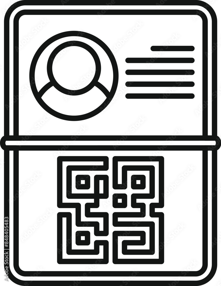Poster digital id card featuring a qr code, providing secure and efficient identification verification