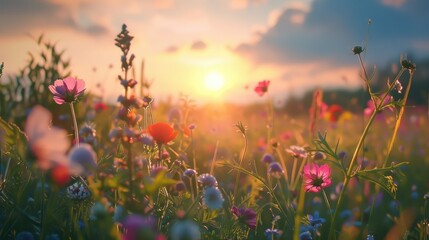 Beautiful wildflowers in bloom
