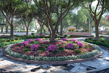 Lush and vibrant assortment of various conifer trees and colorful shrubs, captured in sharp detail against a white background, highlighting their diverse textures and colors