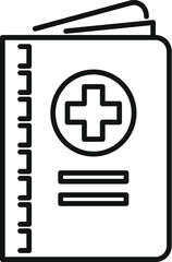 Fototapeta premium Medical record book icon in trendy outline style, perfect for web, app and ui design