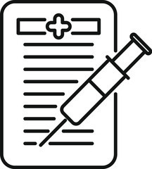 Medical prescription form with syringe indicating vaccination appointment