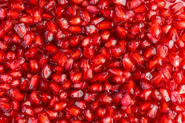 Close up of fresh organic pomegranate seeds