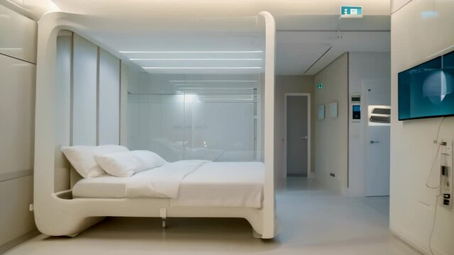 A room featuring a bed and a television, Advanced technology integrated seamlessly into the design