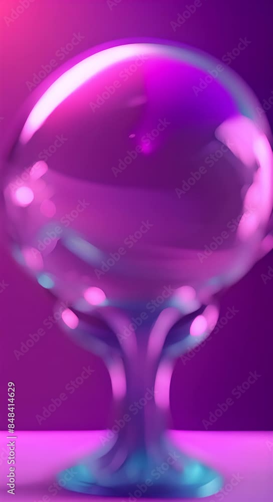 Poster neon shape futuristic deform 3d render abstract art video of surreal 3d ball or sphere in curve wavy