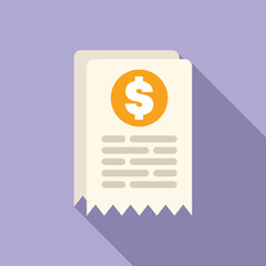 Paper invoice with dollar coin representing expenses incurred and payment due