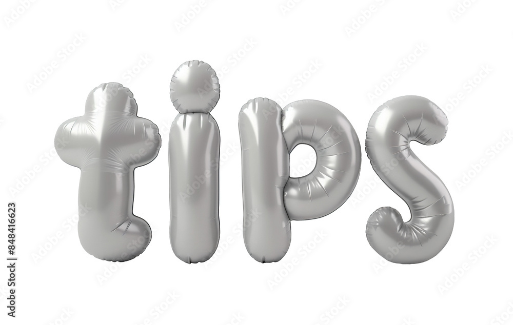 Fototapete photo with inflatable word with matte gray letters 
