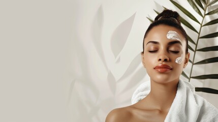 Elegant Spa Marketing Banner for Microdermabrasion Services with Serene Client and Text Space