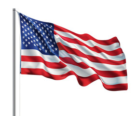 Fototapeta premium USA flag isolated isolated on transparent background