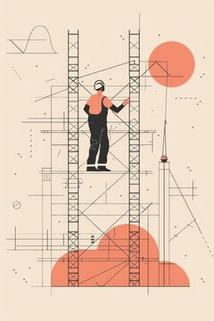 an illustration a on a scaffold