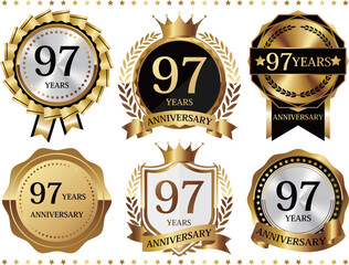 高級感のある97周年記念のエンブレムセット