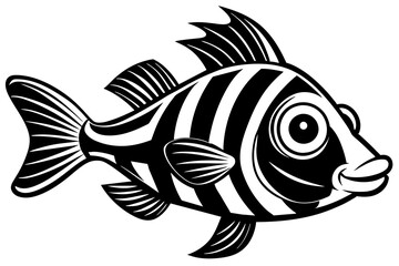 striped goofy fish   silhouette vector