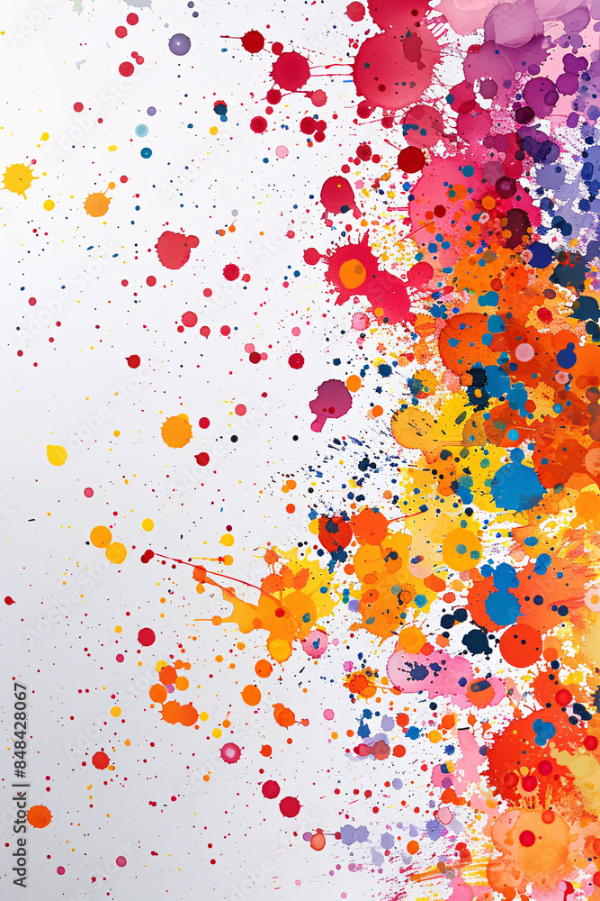 Aufkleber bright splashes of various colors on a white background creating a vibrant abstract composition