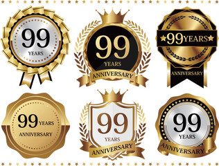 高級感のある99周年記念のエンブレムセット