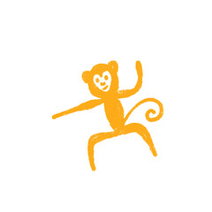 cute and simple transparent monkey illustration PNG