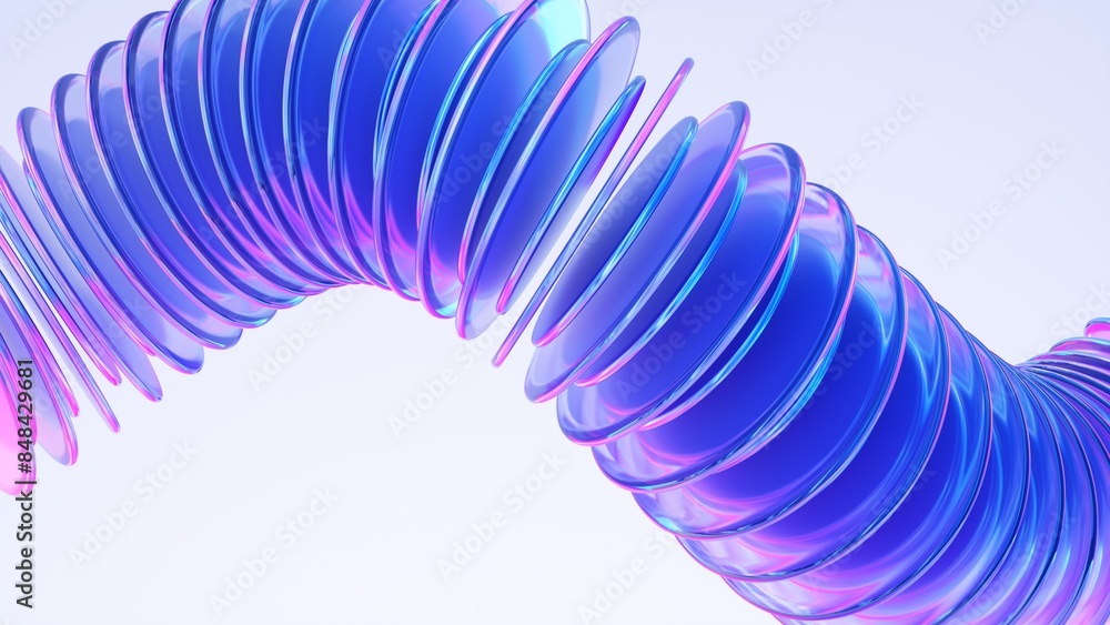Poster glass shapes dynamic background. 3d rendering.