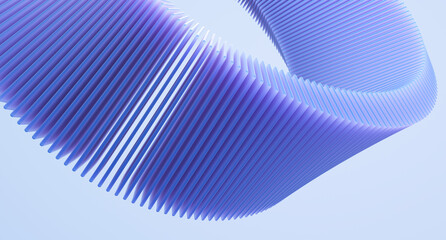 Circle made of glass shapes. 3d rendering.