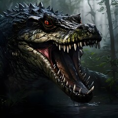 Obraz premium crocodile dragon in the forest