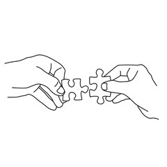 people picking up pieces of the puzzle