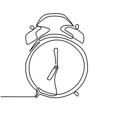 alarm clock drawn in a single line