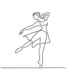 a ballerina drawn with a single line