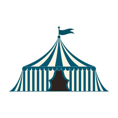Circus tent icon. Funfair and carnival symbol. Vector illustration.