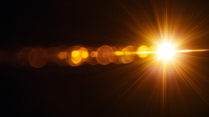 Obraz premium Lense flare overlay on black background design element