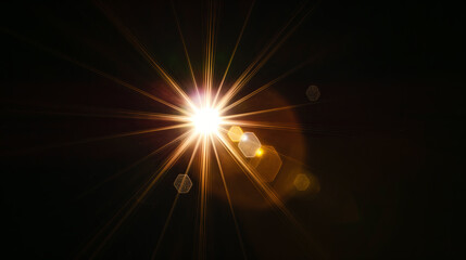 Obraz premium Lense flare overlay on black background design element