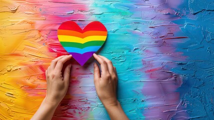 Pride month gay flag rainbow background day poster. Month pride banner community love transgender heart party hand design proud sign parade peace symbol template festival color.