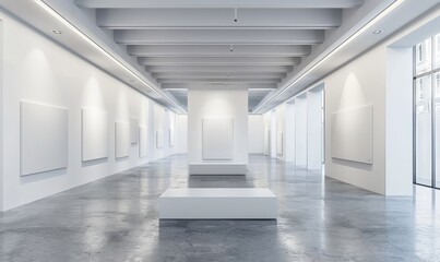 empty white art gallery