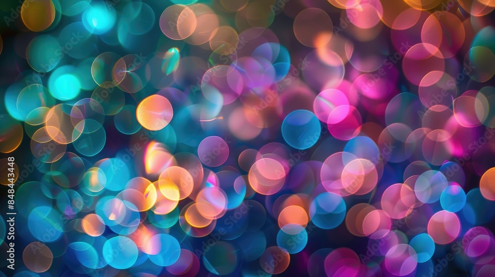 Poster colorful circular bokeh abstraction a vibrant background