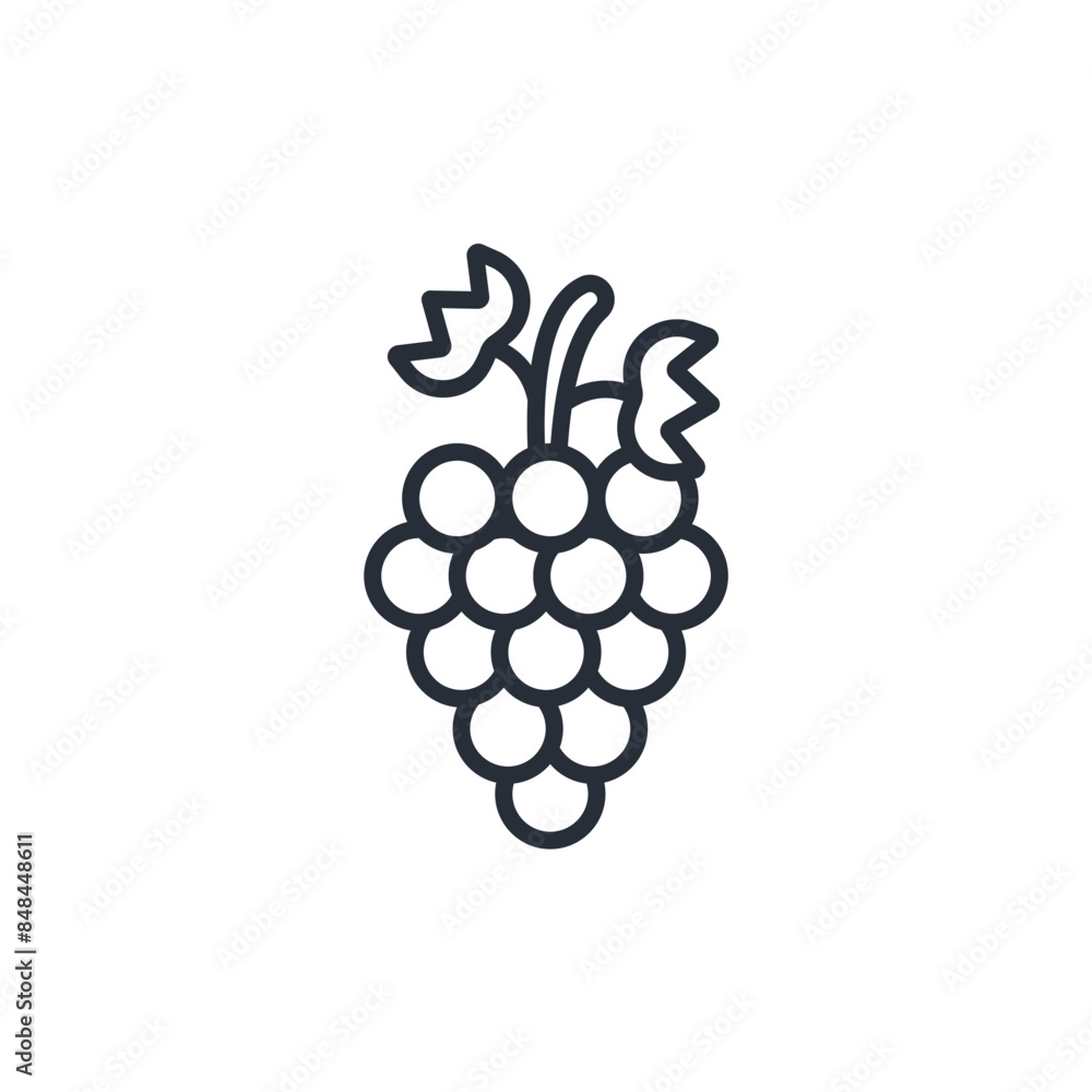 Poster grapes icon. vector.editable stroke.linear style sign for use web design,logo.symbol illustration.
