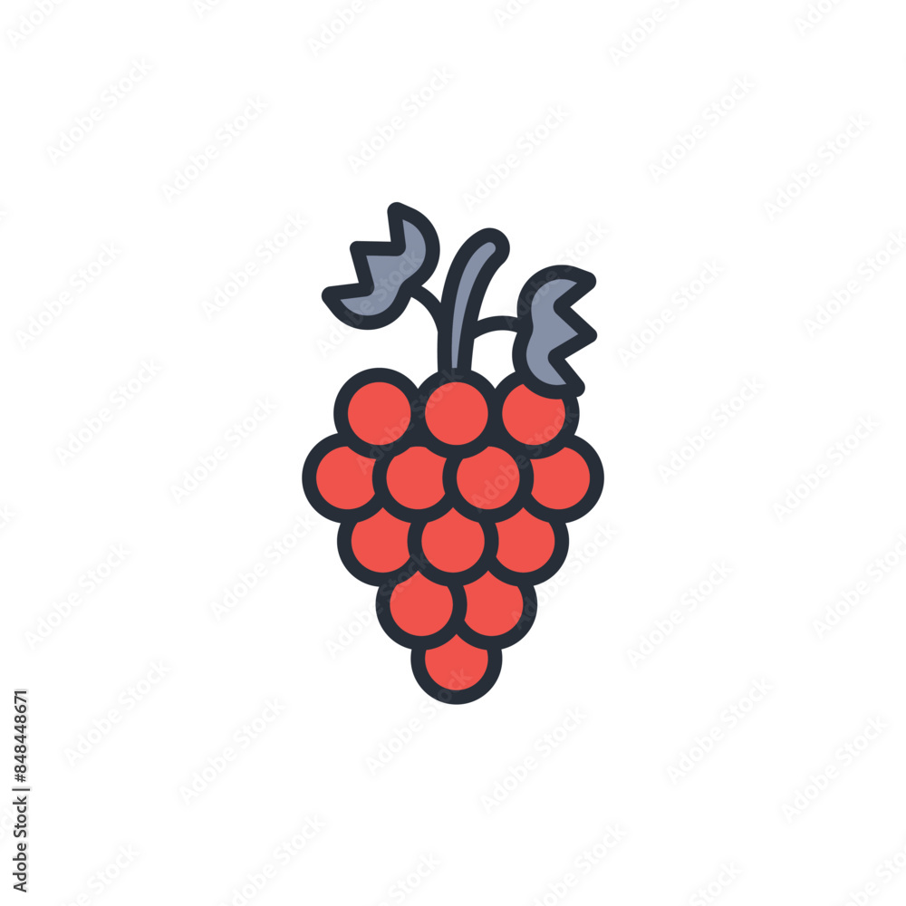 Poster grapes icon. vector.editable stroke.linear style sign for use web design,logo.symbol illustration.
