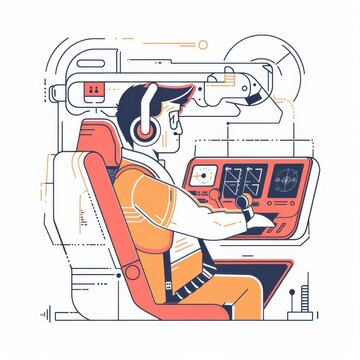an illustration a in a cockpit